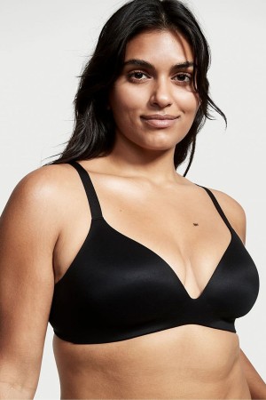 Victoria's Secret Bare Smooth Lightly Doublée Plunge Non Wired Bra Noir | TEQJ-49501