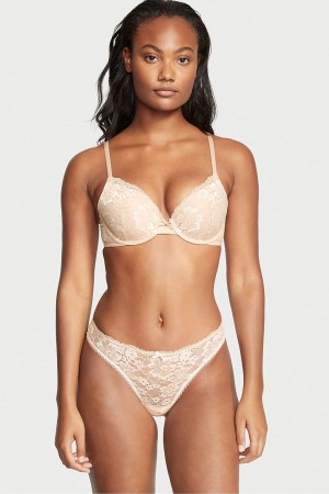 Victoria's Secret Body by Victoria Dentelle Lanières Knickers Champagne Nude | GCSD-21870