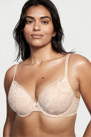 Victoria's Secret Body by Victoria Dentelle Full Cup Push Up Bra Champagne Nude | FDJQ-86403