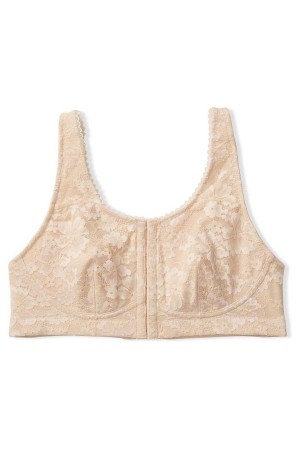 Victoria's Secret Body by Victoria Front Fixation Non Wired Post Surgery Bra Champagne Nude | VJXT-89502