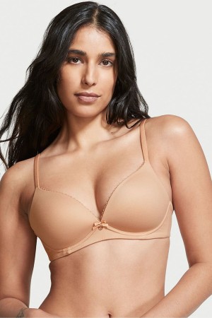 Victoria's Secret Body by Victoria Smooth Lightly Doublée Non Wired Bra Toasted Sugar Nude | EVWX-04856