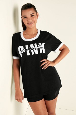 Victoria's Secret Campus Ringer T-Shirt Noir | GMJU-83205