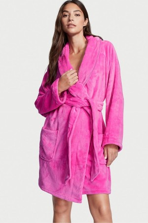 Victoria's Secret Cosy Corta Dressing Gown Noir | UMYB-61897