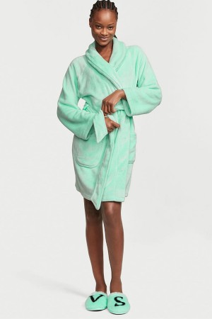 Victoria's Secret Cosy Corta Dressing Gown Noir | KZOP-24981