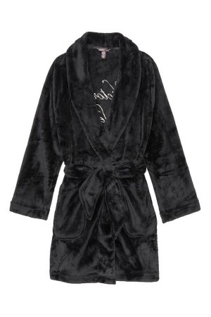 Victoria's Secret Cosy Corta Robe Noir | CGRE-75123