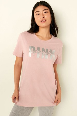 Victoria's Secret Coton Corta Sleeve Campus T-Shirt Vert | UJKD-30625