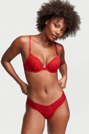 Victoria's Secret Coton Dentelle Taille Lanières Knickers Noir Grise | TLWG-76530