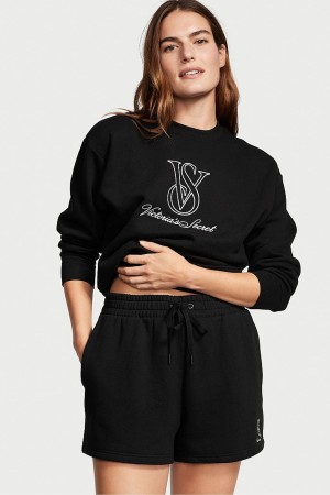 Victoria's Secret Coton Fleece Corta Noir | KYUB-57124