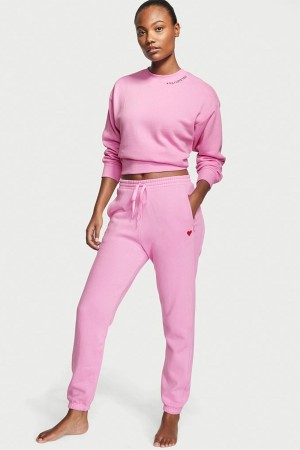 Victoria's Secret Coton Fleece Gym Joggers Rose | LKEY-29453