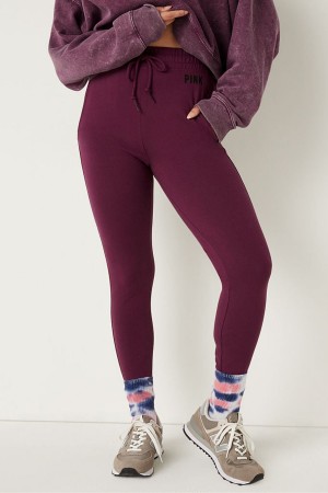 Victoria's Secret Coton High Taille Joggers Bordeaux Rouge | DXEO-50682