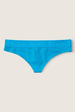 Victoria's Secret Coton Logo Lanières Knickers Bleu | NFLP-26089