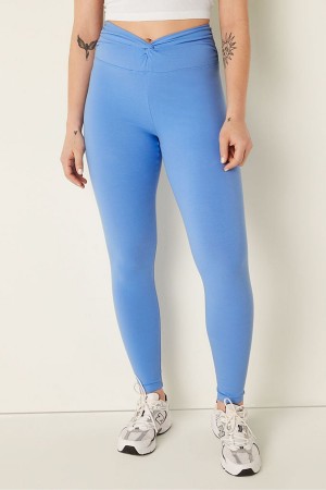 Victoria's Secret Coton Twist Taille Full Length Leggings Bleu | NXHF-45621