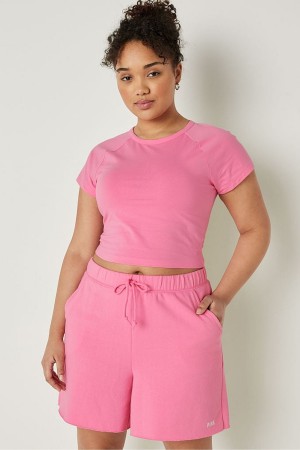 Victoria's Secret Crop Corta Sleeve T-Shirt Rose | EITS-16437