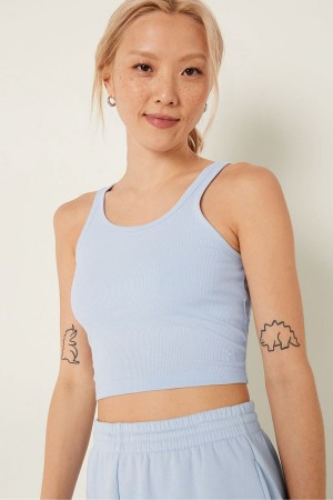 Victoria's Secret Crop Tank Top Bleu | XBDU-68753