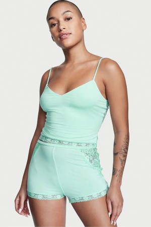 Victoria's Secret Crop Topped Modal Cami Top Set Bleu | UVDP-91742