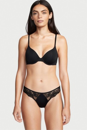 Victoria's Secret Dentelle Lanières Knickers Noir | SCVR-75891