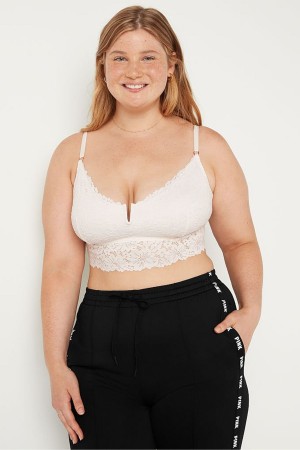 Victoria's Secret Dentelle Longline Bralette Blanche | OFTX-38295