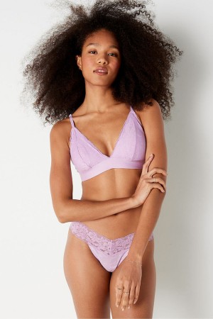 Victoria's Secret Dentelle Unlined Triangle Bralette Violette | ZMHE-39265