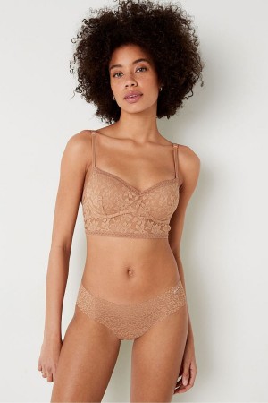 Victoria's Secret Dentelle Wired Push Up Bralette Mocha Latte Nude | IPRT-07923