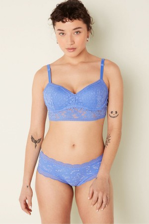 Victoria's Secret Dentelle Wired Push Up Bralette Bleu | ELMD-41267