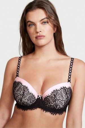 Victoria's Secret Dream Angels Dentelle Push Up Bra Noir Rose | DEYI-16094