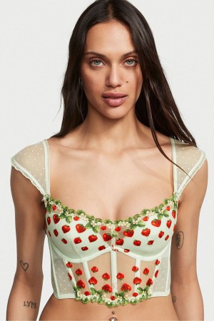 Victoria's Secret Dream Angels Strawberry Embroidered Bra Vert | BKZA-40398