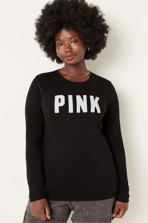 Victoria's Secret Everyday Long Sleeve Crew Tee Noir | STJC-03491