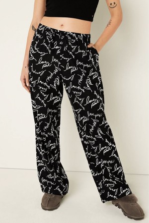 Victoria's Secret Flannel Pyjama Bottoms Noir | FMJI-78645