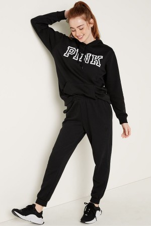 Victoria's Secret Fleece High Taille Full Length Jogger Noir | ARNV-10576