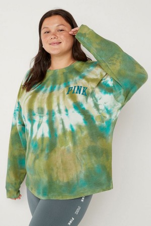 Victoria's Secret Fleece Long Sleeve Oversized Sweatshirt Vert | SLBR-40786