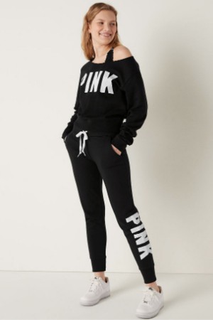 Victoria's Secret Fleece Lounge Jogger Noir | JQVU-93605