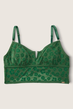 Victoria's Secret Flocked Mesh Bralette Vert | NWHO-29380