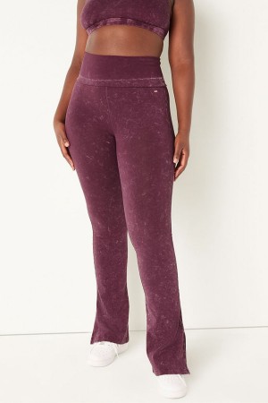 Victoria's Secret Foldover Flare Legging Bordeaux Rouge | OSPL-89763