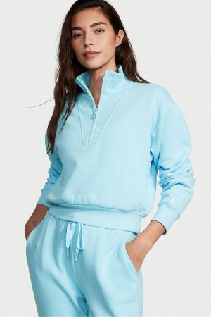 Victoria's Secret Half Zip High Neck Lounge Sweatshirt Vert | AQZB-51982