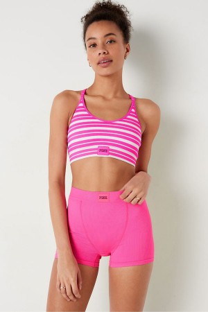 Victoria's Secret High Taille Rib Seamless Boxer Brief Rose | QFOI-89074