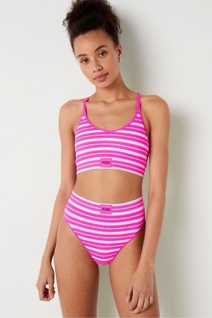 Victoria's Secret High Taille Rib Seamless Bikini Bottoms Rose | ZCUL-40125