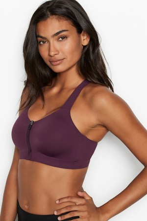 Victoria's Secret Knockout High Impact Racerback Zip Up Sports Bra Abricot Orange | SFBO-52873