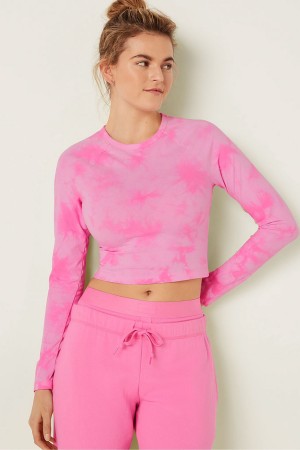 Victoria's Secret Long Sleeve Crop T-Shirt Rose | QEFN-74396