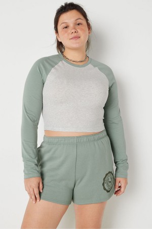 Victoria's Secret Long Sleeve Crop T-Shirt Vert | ICVU-87920