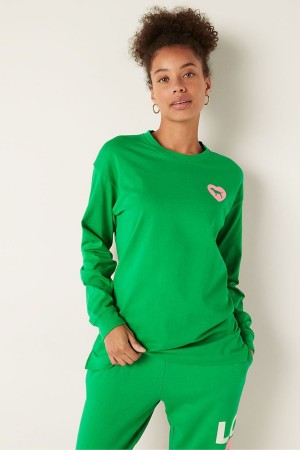 Victoria's Secret Long Sleeve T-Shirt Vert | DBQE-13089