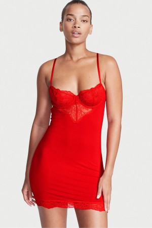 Victoria's Secret Modal Dentelle Mini Slip Rouge | MOFB-05684