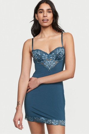 Victoria's Secret Modal Slip Robe Bleu | ZNIU-69087