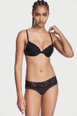 Victoria's Secret No-Show Dentelle Taille Hipster Knickers Noir | WUQB-79018