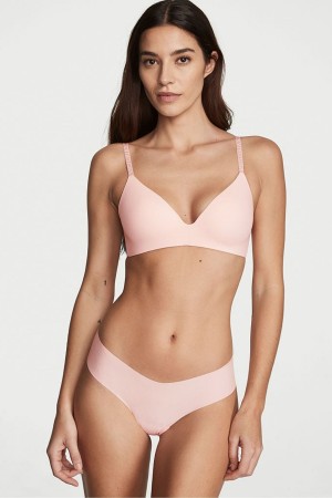 Victoria's Secret No-Show Nervuré No Show Lanières Knickers Rose | IWKC-39564