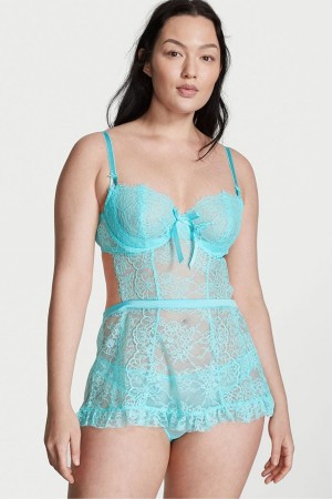 Victoria's Secret Open Back Babydoll Bleu | KBAS-02936