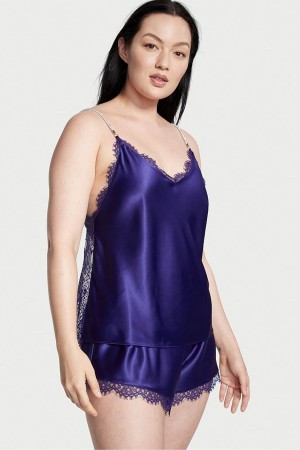 Victoria's Secret Satin Dentelle Back Cami Set Night Ocean | YGNE-23458