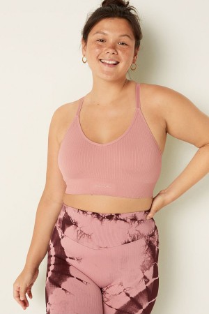 Victoria's Secret Seamless Lightly Doublée Low Impact Sports Bra Rose | WGSM-29153