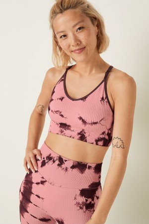 Victoria's Secret Seamless Lightly Doublée Low Impact Sports Bra Rose | NPSU-06385