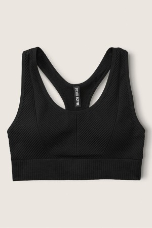 Victoria's Secret Seamless Seamless Lightly Doublée Low Impact Racerback Sports Bra Noir | VLNM-48671