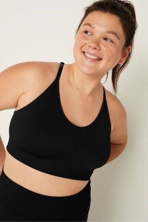 Victoria's Secret Seamless Seamless Lightly Doublée Low Impact Sports Bra Noir | HUDS-43586